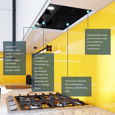 GLOBALO Floweri 60.1 Schwarz Dunstabzugshaube