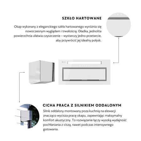 Cooker hood GLOBALO Silentio 80.2 White + Turbine TZ 1.1