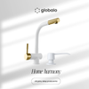 Kitchen faucet GLOBALO Lobio White/Light Gold Mat Ring 1.1
