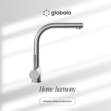 Küchenarmatur mit ausziehbarem Auslauf GLOBALO Lobio White 1.1