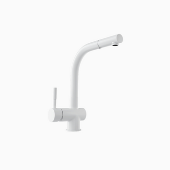 Kitchen faucet with pull-out spout GLOBALO Lobio White 1.1