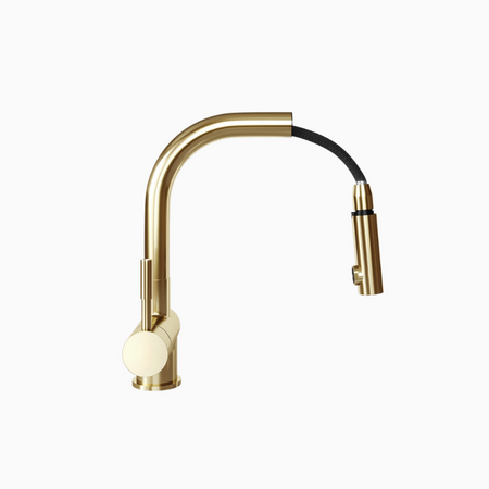 Bateria kuchenna z wyciąganą wylewką GLOBALO Lobio Light Gold Mat 1.1