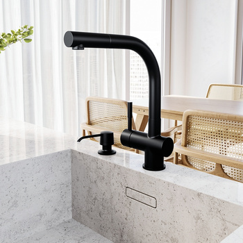 Kitchen faucet with pull-out spout GLOBALO Lobio Black 1.1