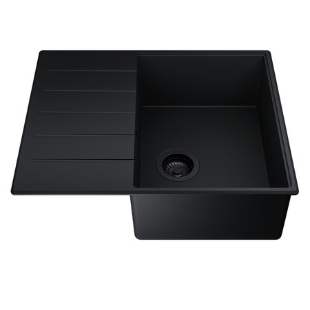 Zlewozmywak granitowy GLOBALO z ociekaczem VIRELLA 45.1 BLACK/BL Mat