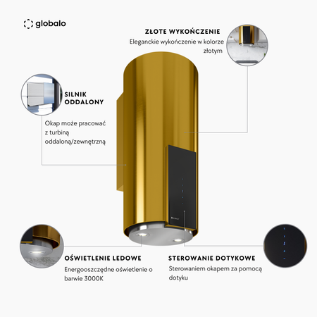 Cooker hood GLOBALO Roxano 39.1 Gold