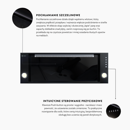 Cooker hood GLOBALO Desolero 90.2 Black