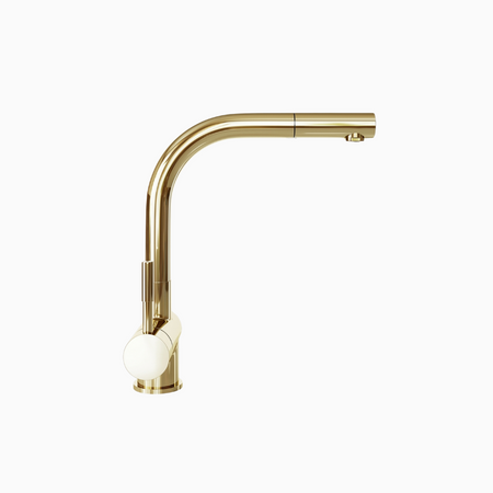 Kitchen faucet with pull-out spout GLOBALO Lobio Light Gold 1.1