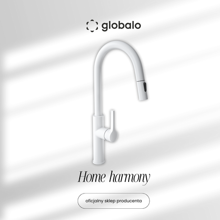 Kitchen faucet with pull-out spout GLOBALO Divio White 1.1