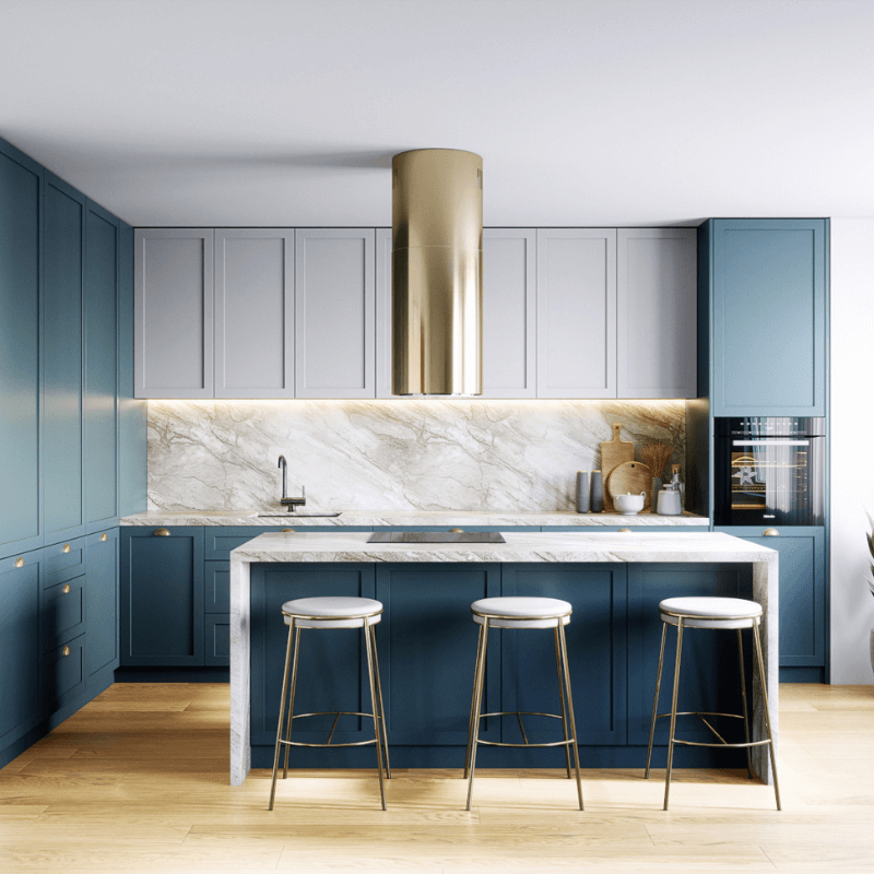 Goldene Dunstabzugshaube GLOBALO Heweno Isola 39.2 Light Gold