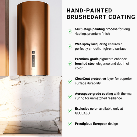 Dunstabzugshaube GLOBALO Heweno 39.3 Kupfer MAT