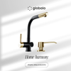 Kitchen faucet GLOBALO Lobio Black/Light Gold Ring 1.1