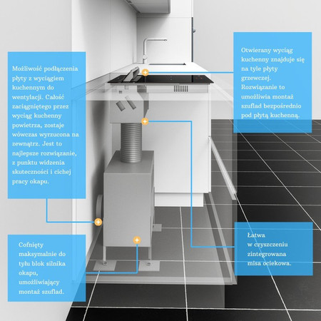 Induction hob with cooker hood GLOBALO Oranier KXI 1062 Basic-Plus