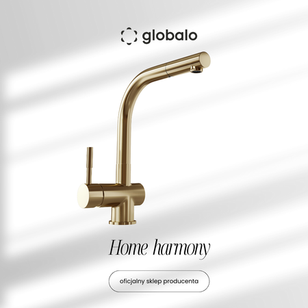 Küchenarmatur mit ausziehbarem Auslauf GLOBALO Lobio Light Gold Matt 1.1