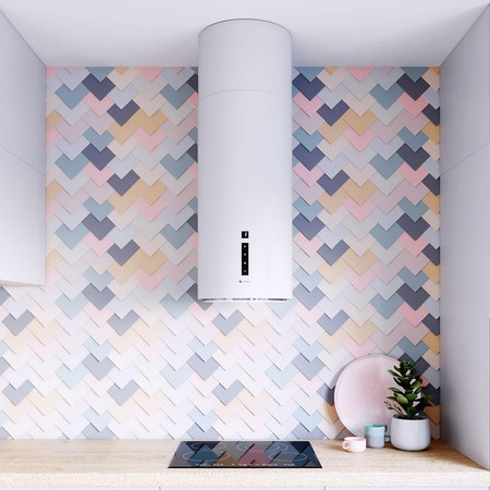 Upper extension for cooker hoods: ROXANO/HEWENO - WHITE