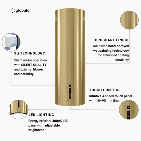 Cooker hood GLOBALO Heweno Isola 39.2 Light Gold Mat