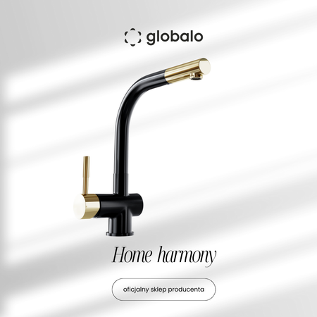 Küchenarmatur GLOBALO Lobio Black/Light Gold Ring 1.1