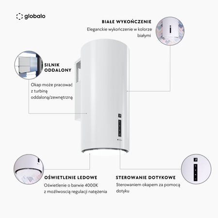 Cooker hood GLOBALO Heweno 39.3 White