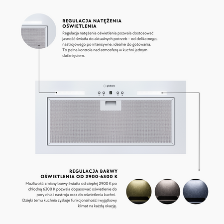 Cooker hood GLOBALO Flueris 60.1 White Sensor Smell
