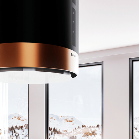 Cooker hood GLOBALO Heweno Isola 39.2 BL/Copper Mat Ring