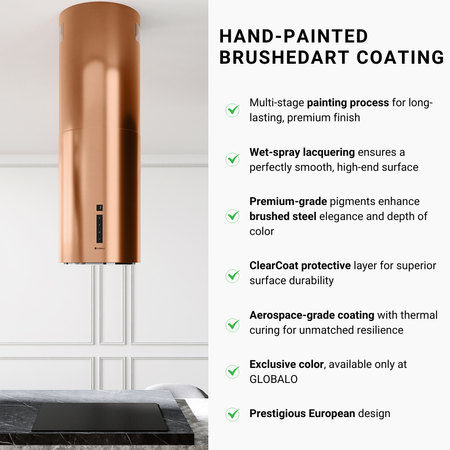 Cooker hood GLOBALO Heweno Isola 39.2 Copper Matte
