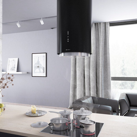 Cooker hood GLOBALO Cylindro Isola 39.4 Black