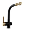 Kitchen faucet GLOBALO Lobio Black/Light Gold Mat Ring 1.1