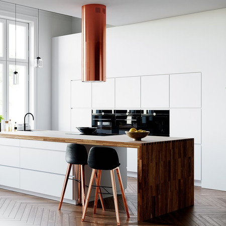 Dunstabzugshaube GLOBALO Cylindro Isola 39.6 Kupfer