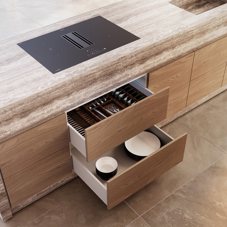 Induction hob with cooker hood GLOBALO Auphoria Out 80.1 Black Mat (without motor)