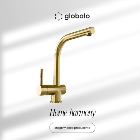 Bateria kuchenna z wyciąganą wylewką GLOBALO Lobio Gold Mat 1.1