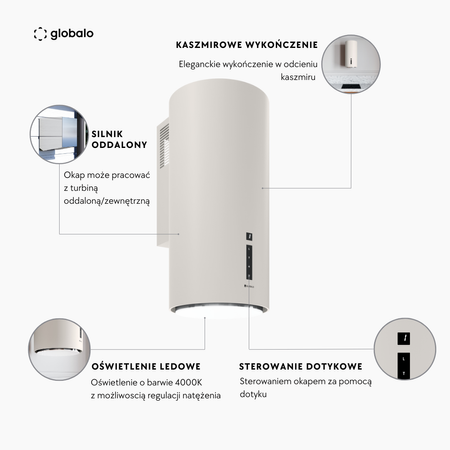 Cooker hood GLOBALO Miraya 39.1 Ivory