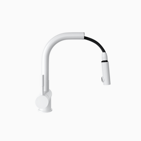 Kitchen faucet with pull-out spout GLOBALO Lobio White 1.1