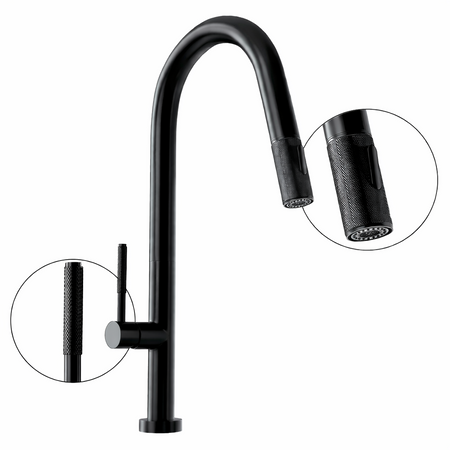 Kitchen faucet with pull-out spout GLOBALO Dervina Custom Black 1.1