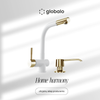 Kitchen faucet GLOBALO Lobio White/Light Gold Ring 1.1