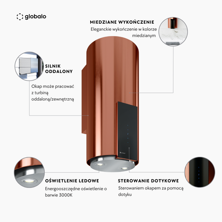 Cooker hood GLOBALO Roxano 39.1 Copper