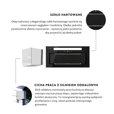 Cooker hood GLOBALO Silentio 60.2 Black + Turbine TZ1.1