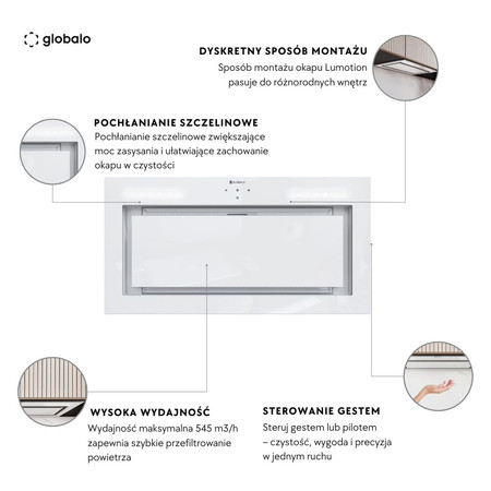 Okap kuchenny GLOBALO Lumotion 60.1 White