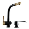 Kitchen faucet GLOBALO Lobio Black/Light Gold Mat Ring 1.1