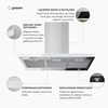 Cooker hood GLOBALO Nidaro 90.5 H2H White