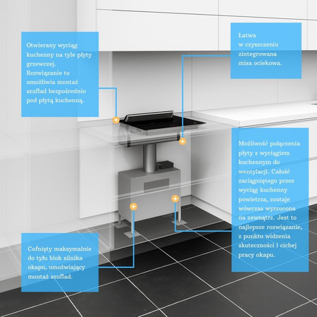 Induction hob with cooker hood GLOBALO Oranier KXI 1062 Basic-Plus