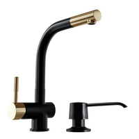 Küchenarmatur GLOBALO Lobio Schwarz/Leicht Gold Matt Ring 1.1