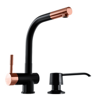 Set GLOBALO Lobio Black/Copper Ring 1.1 Armatur + Intio Black 1.1 Spender