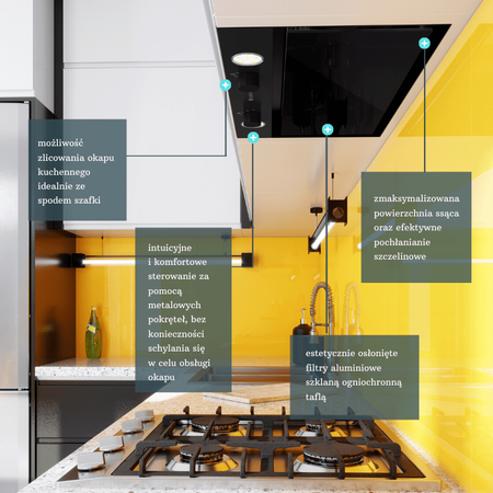 GLOBALO Floweri 60.1 Schwarz Dunstabzugshaube