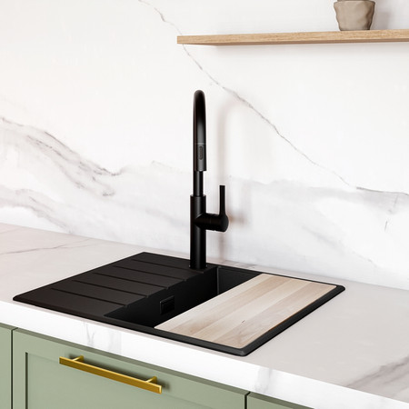 GLOBALO Granitspüle SILVANO 60.1 BLACK/BL Mat