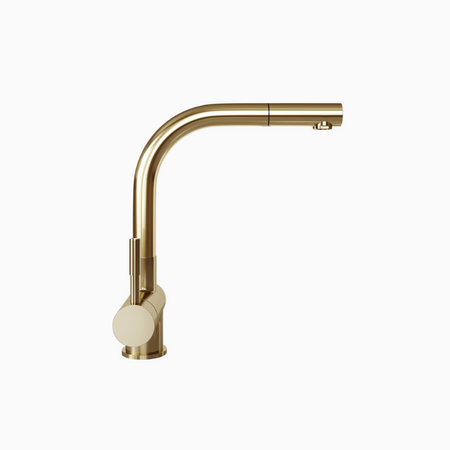 Bateria kuchenna z wyciąganą wylewką GLOBALO Lobio Light Gold Mat 1.1