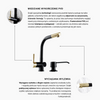 Set GLOBALO Lobio Black/Light Gold Ring 1.1 Armatur + Intio Black 1.1 Spender
