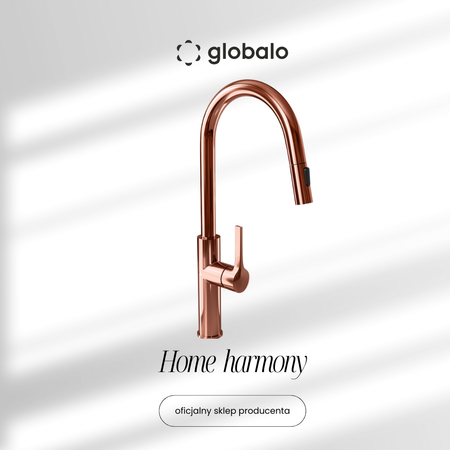 Kitchen faucet with pull-out spout GLOBALO Divio Copper 1.1