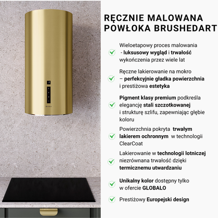 Cooker hood GLOBALO Heweno 39.3 Light Gold Mat